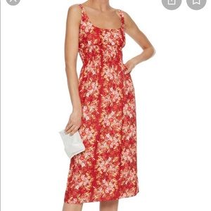 Emilia Wickstead Giovanna Shirred Floral-Print Crepe De Chine Midi US 8 Dress